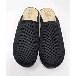 Fly Flot Mesh Clogs Black Anti Shock Anatomic Slip On Shoes Size 9